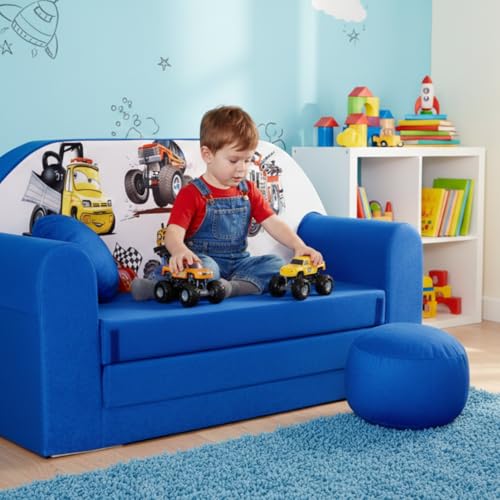 All4All Kindersofa Schlafsofa 3in1 Velo Spielsofa für Kinder Sofa zum Aufklappen Funzy Kindercouch mit Schlaffunktion - 2