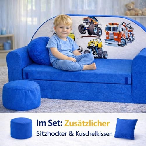 All4All Kindersofa Schlafsofa 3in1 Velo Spielsofa für Kinder Sofa zum Aufklappen Funzy Kindercouch mit Schlaffunktion - 3