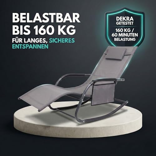 ALBATROS Premium Gartenliege C-Form | belastbar bis 160Kg | Schwungliege Relaxliege Gartenstuhl - 4
