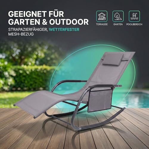 ALBATROS Premium Gartenliege C-Form | belastbar bis 160Kg | Schwungliege Relaxliege Gartenstuhl - 5