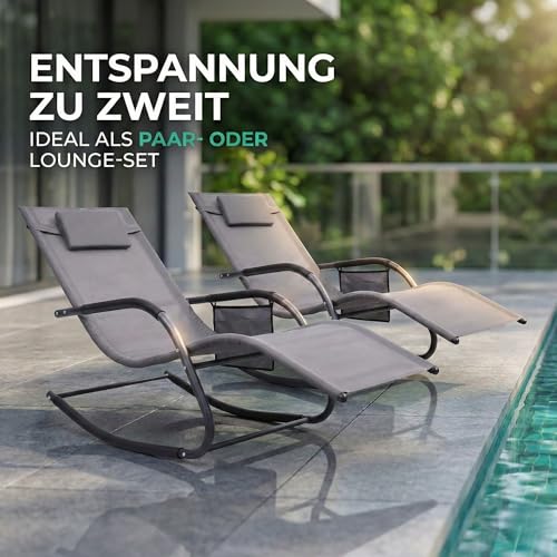 ALBATROS Premium Gartenliege C-Form | belastbar bis 160Kg | Schwungliege Relaxliege Gartenstuhl - 7