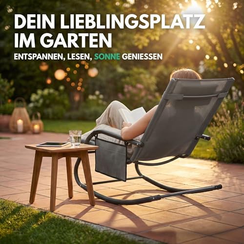 ALBATROS Premium Gartenliege C-Form | belastbar bis 160Kg | Schwungliege Relaxliege Gartenstuhl - 8