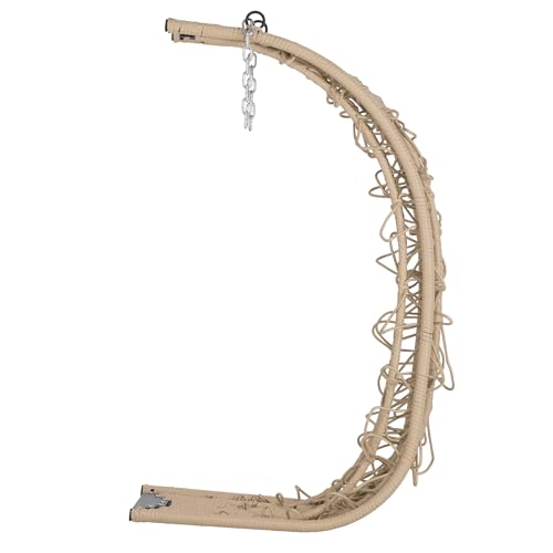 HinHocker Hängesessel für 2 Personen mit Gestell | Creme | XXL Hängeschaukel für Indoor und Outdoor | Inkl. Kissen und Auflagepolster | Hängesessel Outdoor, Gartenschaukel, Schaukelstuhl - 5
