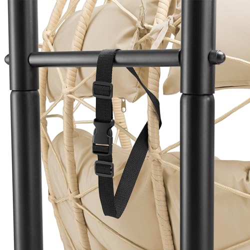 HinHocker Hängesessel für 2 Personen mit Gestell | Creme | XXL Hängeschaukel für Indoor und Outdoor | Inkl. Kissen und Auflagepolster | Hängesessel Outdoor, Gartenschaukel, Schaukelstuhl - 7