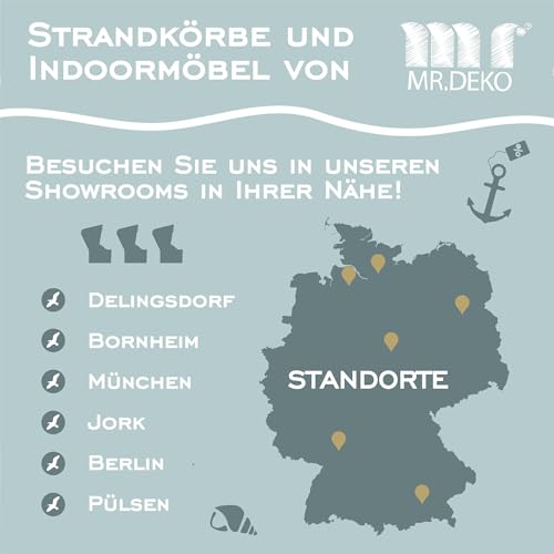 MR. DEKO® Strandkorb Ostsee 2-Sitzer Anthrazit | Volllieger Gartenmöbel | Polyrattan Hartholz | Komfortabler Sonnenkorb für Terrasse und Balkon | Inkl. 2 Klapptische und Kissen Royal Anthrazit - 7