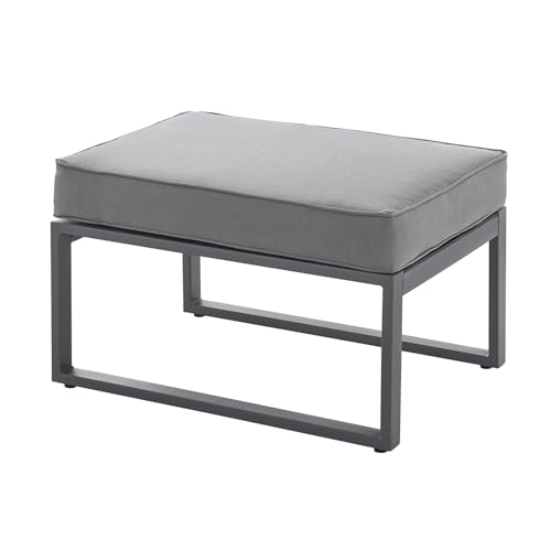 SVITA Maui Gartenmöbel-Lounge-Set mit Dach Outdoor-Sofa Strandkorb-Sonneninsel Stahl Hellgrau - 9