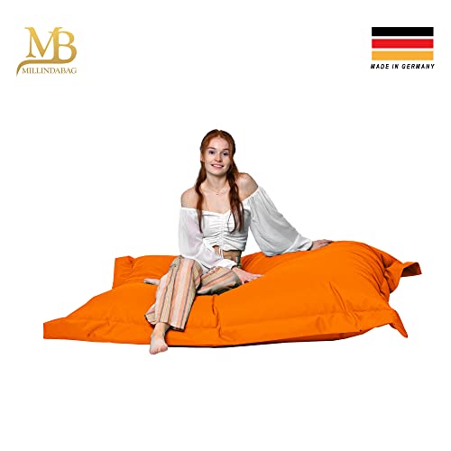 MB MILLINDABAG Rechteckig Sitzsack für Kinder Jugendliche und Erwachsene Beanbag Sitzen & Liegen Indoor & Outdoor Gaminggeignet & bereits gefüllt Sitzkissen (Anthrazit, M - 100 X 145 cm) - 4