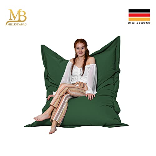 MB MILLINDABAG Rechteckig Sitzsack für Kinder Jugendliche und Erwachsene Beanbag Sitzen & Liegen Indoor & Outdoor Gaminggeignet & bereits gefüllt Sitzkissen (Anthrazit, M - 100 X 145 cm) - 5