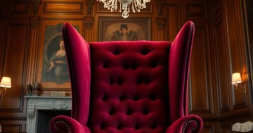 Historischer Ohrensessel in aristokratischem Interieur