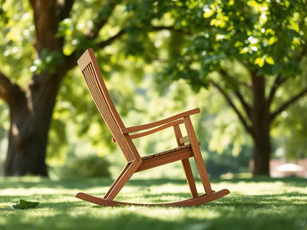 Ein Holz Schaukelstuhl im schönen Design gibt viel Stabilität Ein Holz Schaukelstuhl im schönen Design gibt viel Stabilität