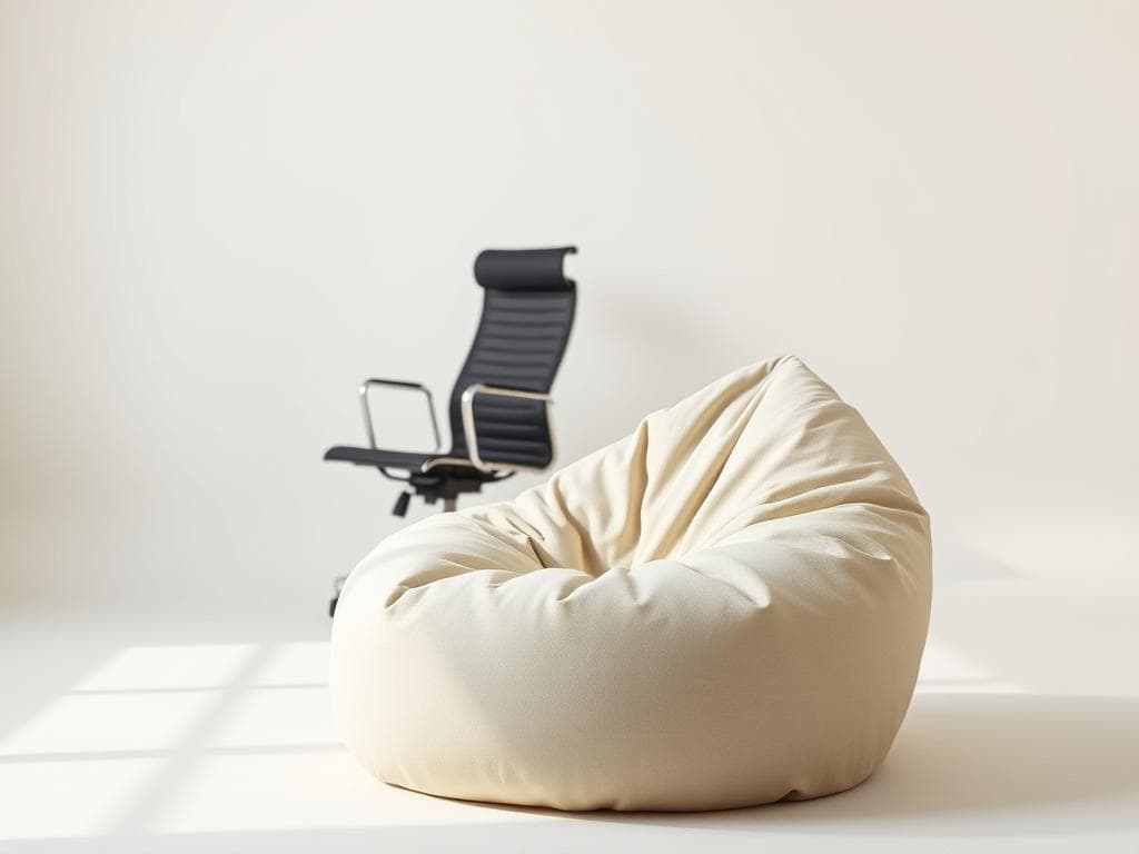 Sitzsack versus Stuhl Sitzsack versus Stuhl