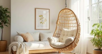 Hängesessel im Wohnzimmer