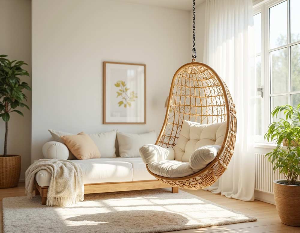 Hängesessel im Wohnzimmer Hängesessel im Wohnzimmer